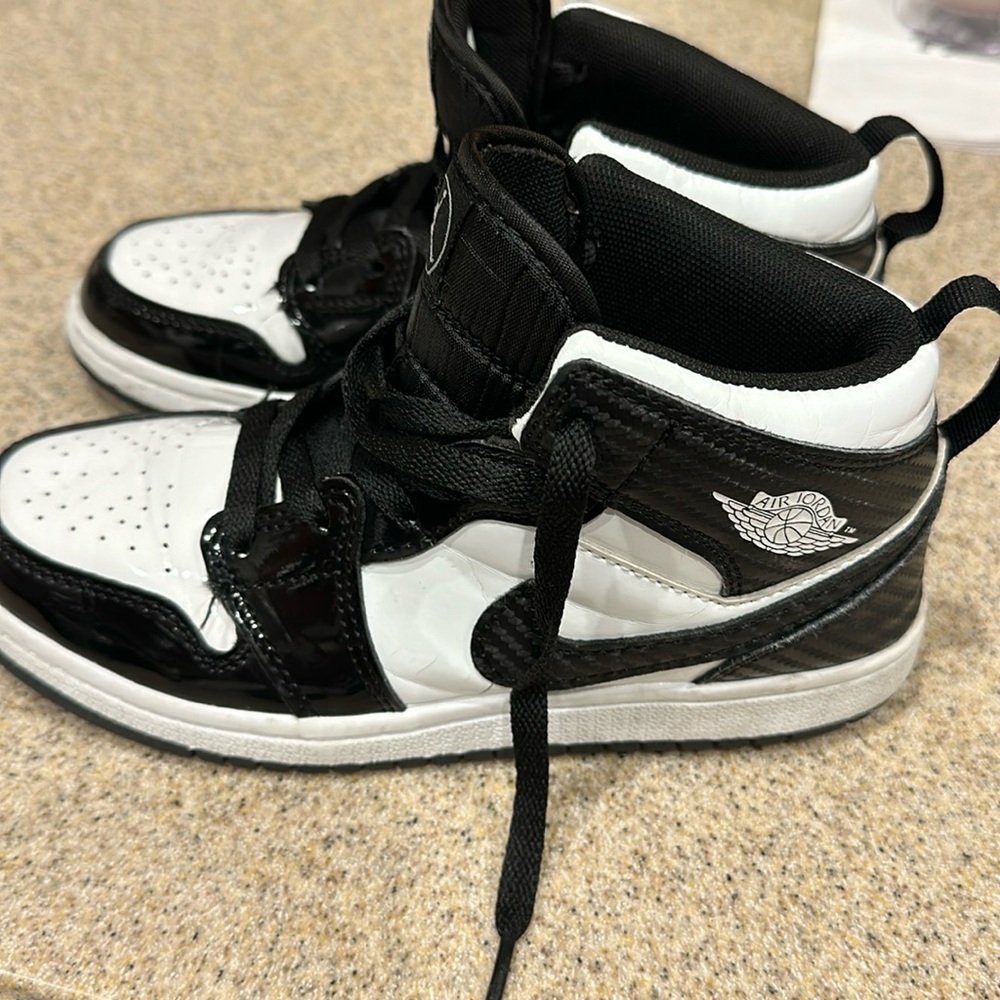 Black and White Glossy Air Jordans